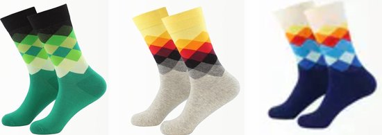 Set van 3 paar sokken - WAVE - toffe sokken - maat 39 tot 45