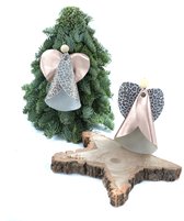 Skinsbynature Kerst engel van leer  een set van 2 stuks, kunstwerkje voor in je kerstboom