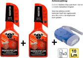 5 in 1 Radiator Stop Leak Rood - 310 ml - 2 Stuks + Zaklamp/Knijpkat