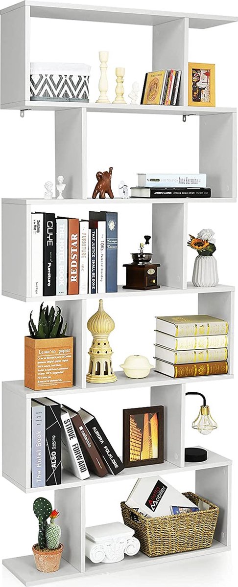 Loft Stijl Stalen Boekenkast - Wit/Wit - 80x192 cm - Zelfmontage Loft Stijl Stalen Boekenkast - Wit/Wit - 80x192 cm - Zelfmontage