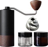 Handmatige Koffiemolen - Luxe Koffiemaler - Bonenmaler - Coffee Grinder - Zwart - Pepermolen - Inclusief 2 Glazen Potjes