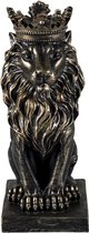Leeuw - Leeuw goud - Beeldje - Decoratie - Cadeau - Brons - 34 cm hoog