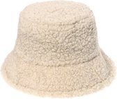 Bucket hat Teddy - Maat M - Winter Hoed Muts - Beige