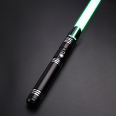 The Smooth Star Wars Lightsaber - Dueling Saber - Cosplay - 12 Kleuren Licht - Draadloos en Oplaadbaar - Metalen Handvat - Zwart