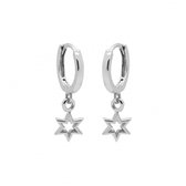 Karma hinged hoops symbool symbols 6 point open star Zilver A56S