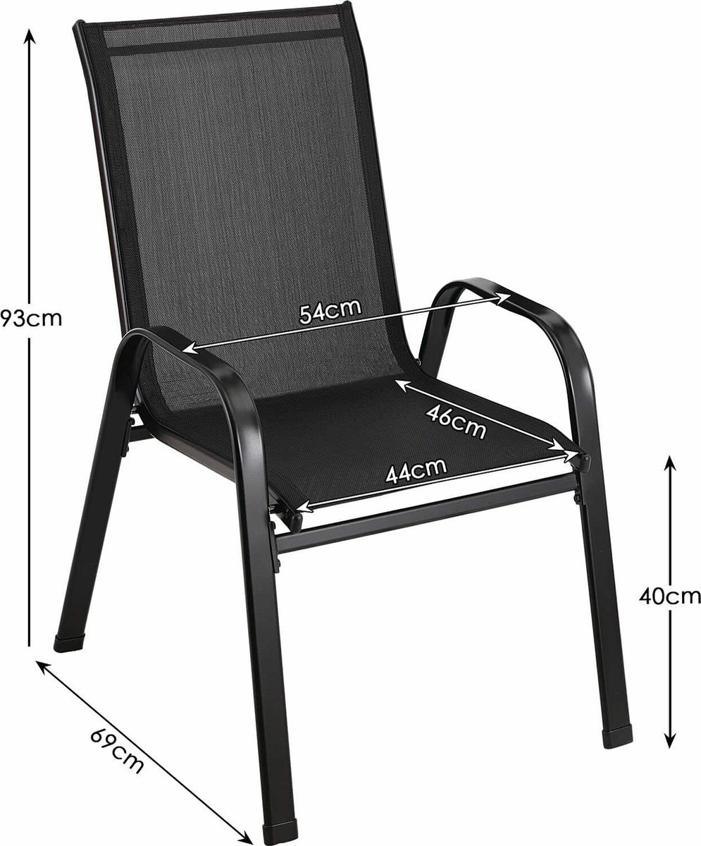 KOMFOTTEU Set van 2/4 tuinstoelen, stapelbare stoel, buitenmateriaal