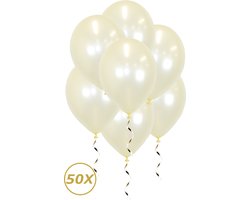 Witte Helium Ballonnen Verjaardag Versiering Feest Versiering Ballon Ivoor Wit Luxe Bruiloft Decoratie - 50 Stuks