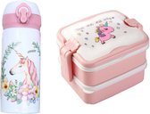 Eenhoorn broodtrommel + Kinderdrink beker Unicorn