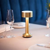 Gologi - Tafellamp - Oplaadbaar - Sfeerverlichting - Led lamp - Warm wit - Bureaulamp - Verlichting - 8 branduren- Goud