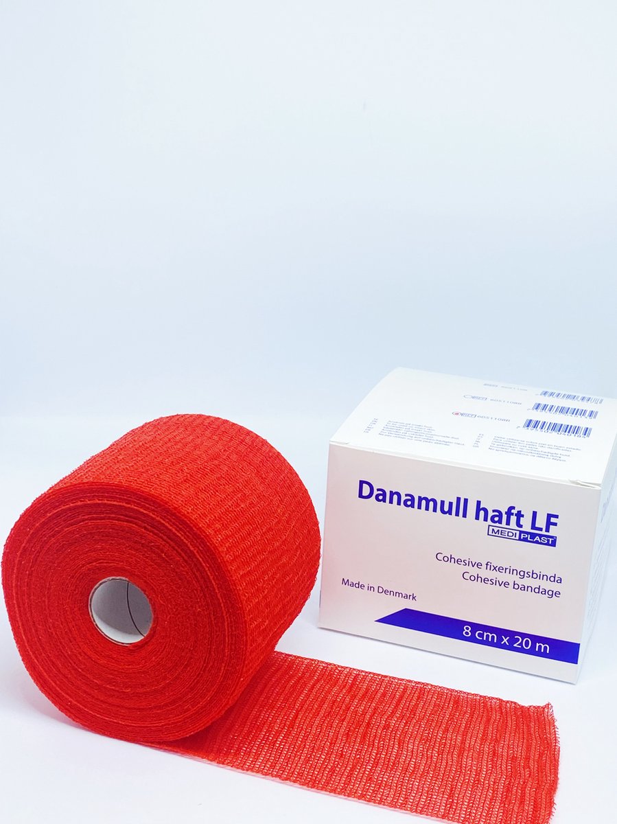 Goedkoopste Danamull Haft Zelfklevend Fixatiewindsel Rood 8cm x 20m