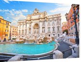 Toeristische trekpleister Fontana di Trevi in Rome - Foto op Dibond - 60 x 40 cm