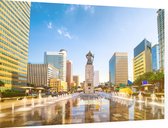 Gwanghwamun Plaza met het standbeeld Yi Sun in Seoul - Foto op Dibond - 90 x 60 cm