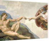 Schepping van Adam, Michelangelo Buonarroti - Foto op Dibond - 80 x 60 cm
