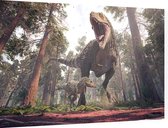 Dinosaurus T-Rex moederliefde - Foto op Dibond - 90 x 60 cm