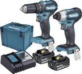 Makita DLX2221JX2 Combiset Klopboor- / Schroefmachine + Slagschroevendraaier 18V 3.0Ah in Mbox