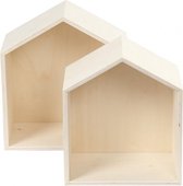 houten showdozen 22,5/25 cm blank 2 stuks