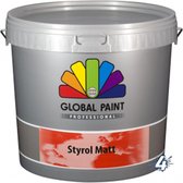 Global Paint Styrol Matt | Wit | 2,5L | Mat | Afwasbaar | Damp Open | Goed Dekkend | Klusverf