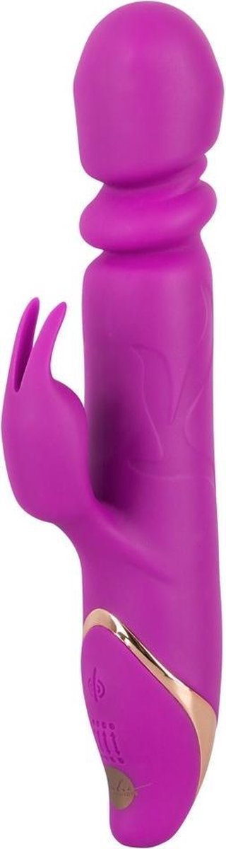 Goedkoopste Stotende Rabbit Vibrator met Roterende Parels - Roze