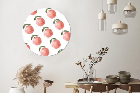 WallCircle - Wall Circle - Wall Circle Indoor - Pommes - Aquarelle - Motifs - 90x90 cm - Décoration murale - Peintures Ronds