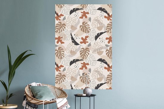 Stickers muraux - Été - Feuilles - Pastel - 80x120 cm - Feuille adhésive