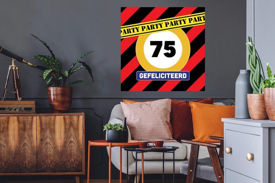 Stickers Stickers muraux - Anniversaire - 75 ans d'anniversaire - Fête - 50x50 cm - Film adhésif
