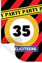 Muurstickers - Sticker Folie - Verjaardag - Feest - 35 Jaar - 80x120 cm - Plakfolie - Muurstickers Kinderkamer - Zelfklevend Behang - Zelfklevend behangpapier - Stickerfolie