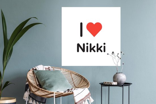 Stickers muraux - J'aime - Nikki - Fille - 80x80 cm - Film adhésif