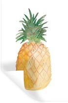 Muurstickers - Sticker Folie - Ananas - Waterverf - Wit - 20x30 cm - Plakfolie - Muurstickers Kinderkamer - Zelfklevend Behang - Zelfklevend behangpapier - Stickerfolie