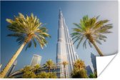 Poster Burj Khalifa in Dubai met twee palmbomen - 60x40 cm