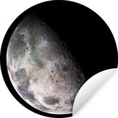 Behangcirkel - Maan - Aarde - Zwart - 100x100 cm - Muurcirkel XXL