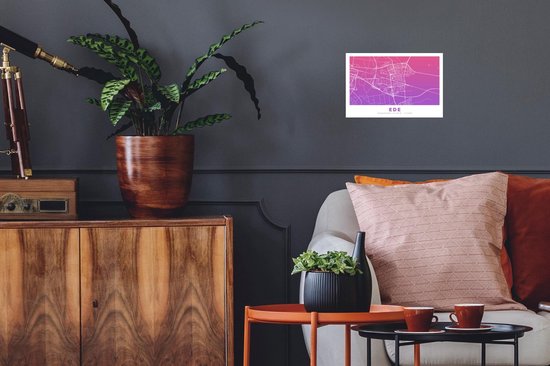 Stickers Stickers muraux - Plan de la ville - Ede - Pays- Nederland - Violet - 30x20 cm - Feuille adhésive - Carte