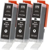 MediaHolland® Huismerk Cartridges PGI570BK PGI570 Zwart Multipack 3 stuks