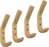 Set van 4 houten kapstokhaken (rubberwood)