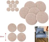 FSW-Products - 24 Stuks - Zelfklevende meubelonderzetters - Meubelvilt - Anti-krasvilt - Plakvilt - Viltjes - Beige - Rond / 2cm in dia