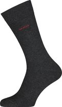 HUGO logo sokken (2-pack) - hersensokken katoen - antraciet grijs -  Maat: 39-42
