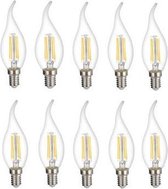 Bundel | 10 stuks | LED filament kaarslamp met tip 4W | Dimbaar | E14 | 2700K