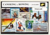 Kano en roeisport – Luxe postzegel pakket (A6 formaat) : collectie van 25 verschillende postzegels van kano en roeisport – kan als ansichtkaart in een A6 envelop - authentiek cadea