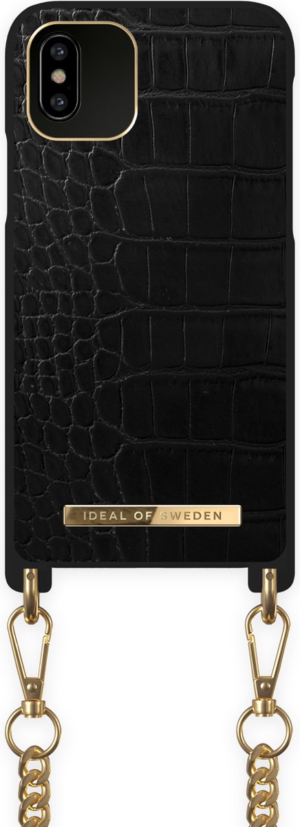 iDeal of Sweden Phone Necklace Case voor iPhone 11 Pro/XS/X Jet Black Croco