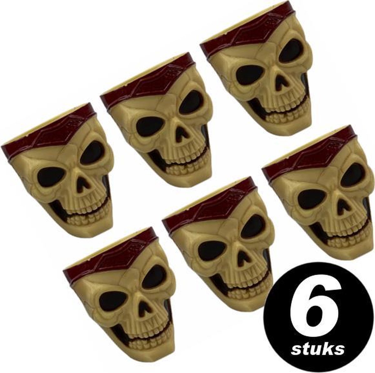 Halloween doodshoofd / schedel shotglaasjes – borrelglazen set 6 stuks