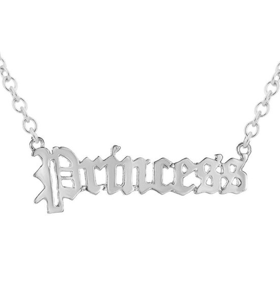 Fako Bijoux® - Ketting Met Hanger - Stainless Steel - RVS - Staal - "Princess" - Zilverkleurig