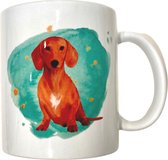 Diver Pet Honden Mok - Teckel/Dachshund Mok - Mok met Hond - Hondenliefhebber Cadeau - 325ml