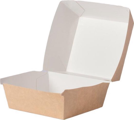 greenbox - Takeaway hamburgerdozen 13 x 14 x 8 cm, karton, bruin, 50 St greenbox - Takeaway hamburgerdozen 13 x 14 x 8 cm, karton, bruin, 50 St
