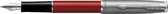 Parker Sonnet vulpen, metaal en rode lak met palladiumdetails, roestvrijstalen fijne penpunt