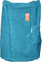 ARTG® Towelzz - Sauna Kilt - Heren -  met klittenband - Petrol Blauw - Deep Blue - (tot 150 cm heupomvang)