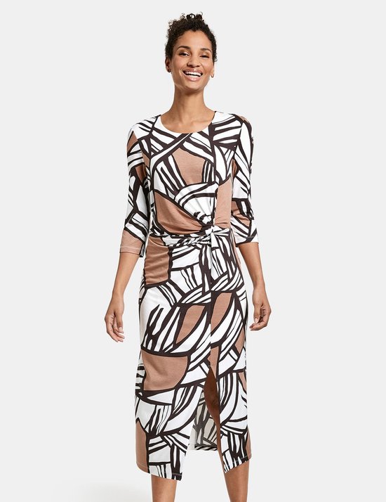 TAIFUN Midi-jurk met drapering op taillehoogte | bol.com