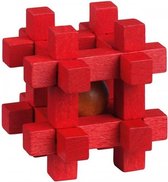 Be clever! houten smartpuzzel rood 6 cm