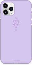 Coque iPhone 11 Pro Max FOONCASE Coque souple TPU - Coque arrière - Coque de téléphone lilas avec fleurs sauvages - PastelBloom