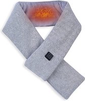 Verwarmde sjaal patroon grijs | 3 standen instelbare temperatuur | Elektronische sjaal oplaadbaar 80x10cm | verwarmd | Heren / Dames | USB - aansluiting