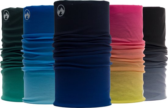 MowMow® 5-pack Nekwarmer | Sjaal | Bandana | Mondmasker | Multifunctionele hoofdbescherming | Fiets | Sport | Wintersport | Watersport | Motorsport