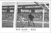 Walljar - Poster Ajax - Voetbalteam - Amsterdam - Eredivisie - Zwart wit - AFC Ajax - NEC '71 - 70 x 100 cm - Zwart wit poster